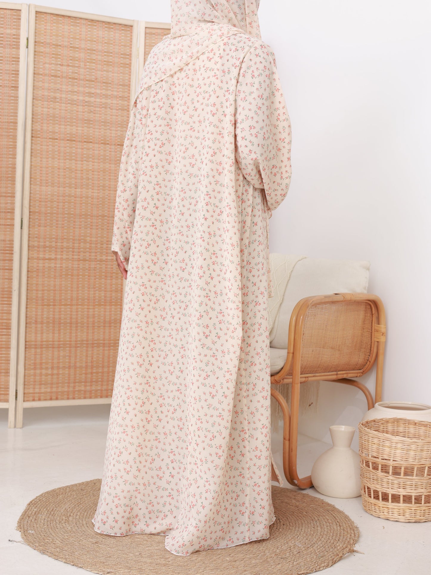 Rose Bloom Printed Abaya