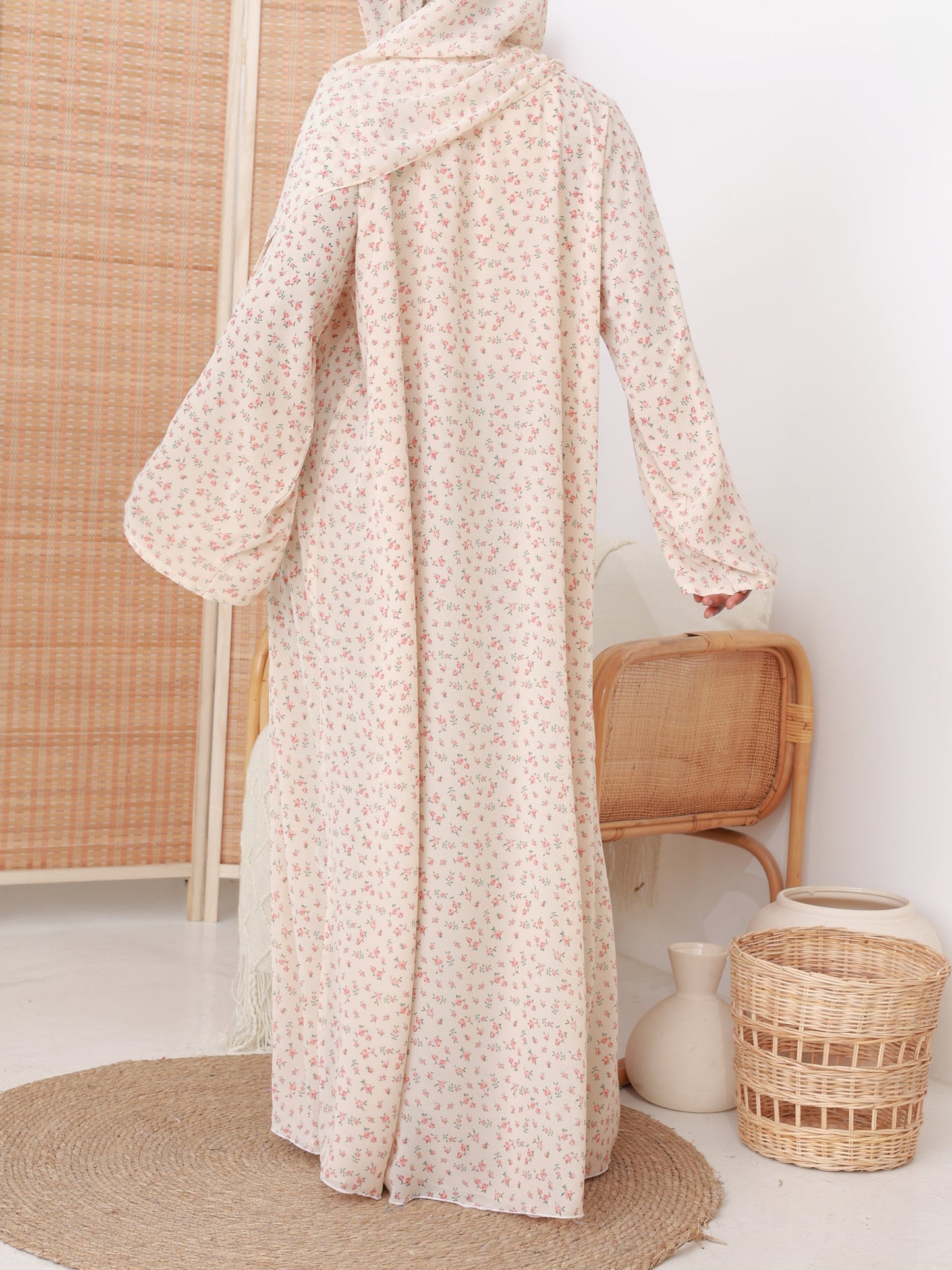 Rose Bloom Printed Abaya