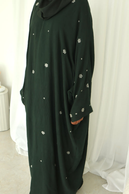 Emerald Linen Abaya