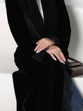 LAYALI VELVET ABAYA - BLACK