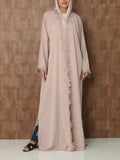 HANA LACE ABAYA - BLUSH PINK