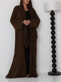 HANA LACE ABAYA - KHAKI