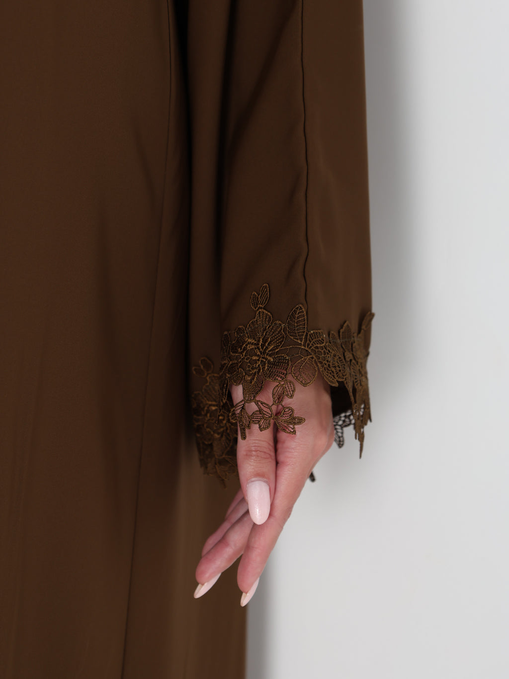 HANA LACE ABAYA - KHAKI
