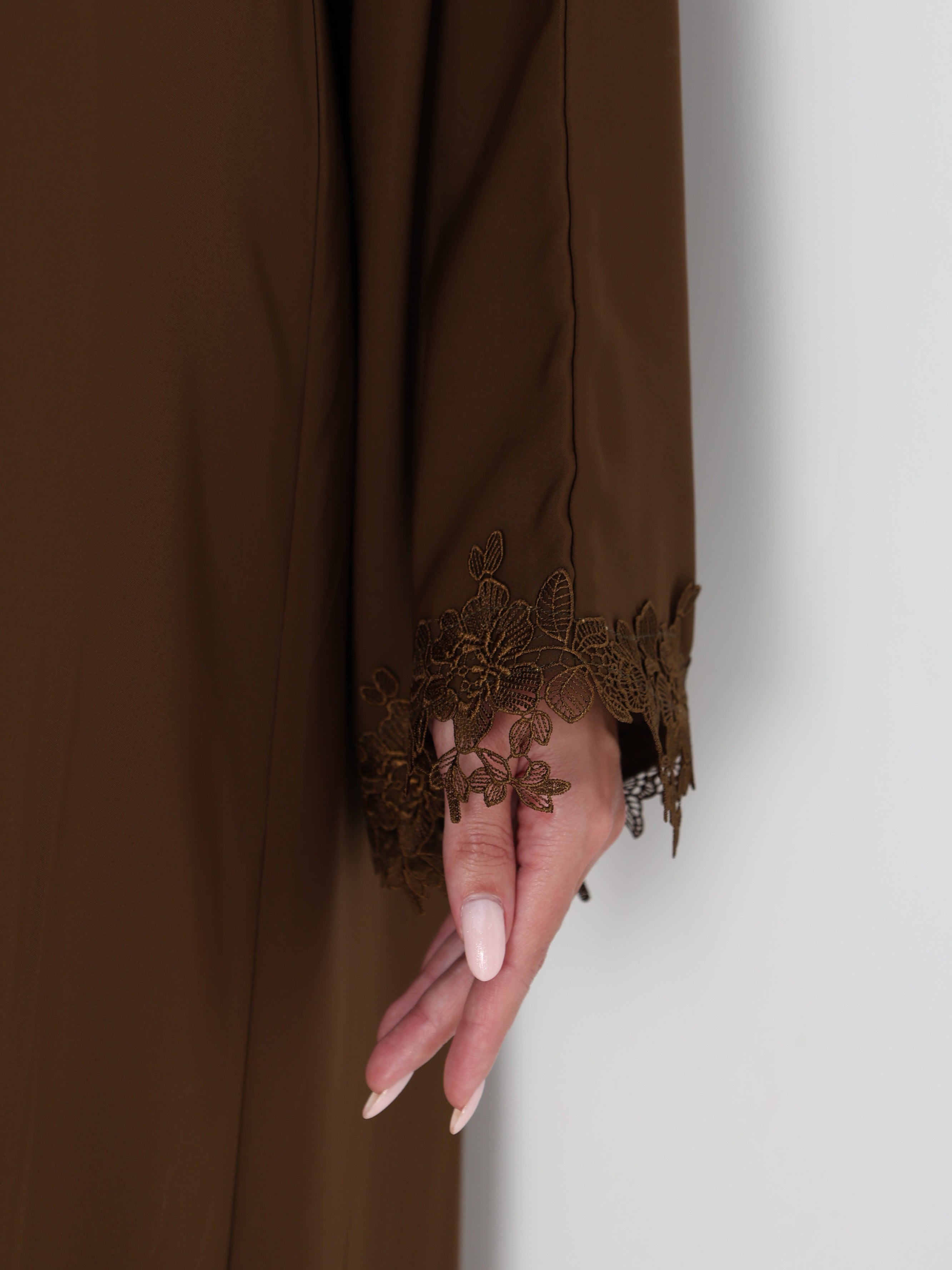 HANA LACE ABAYA - KHAKI