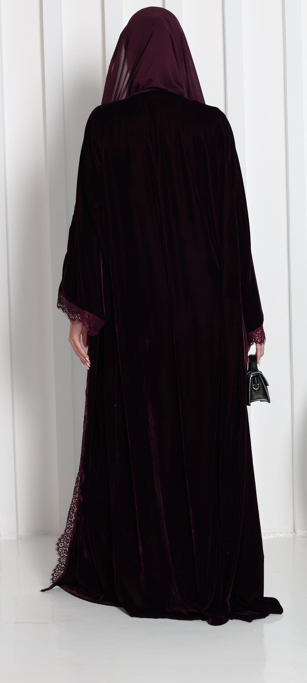 LAYALI VELVET ABAYA - PLUM