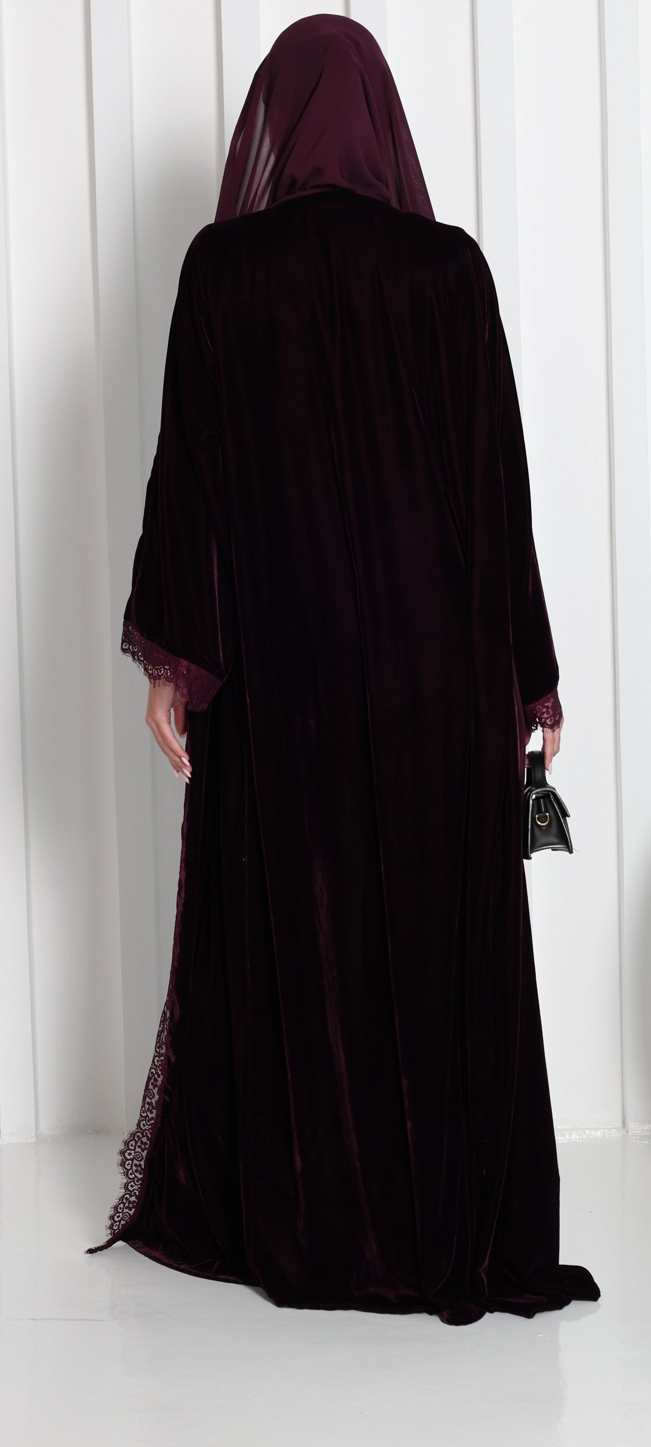 LAYALI VELVET ABAYA - PURPLE