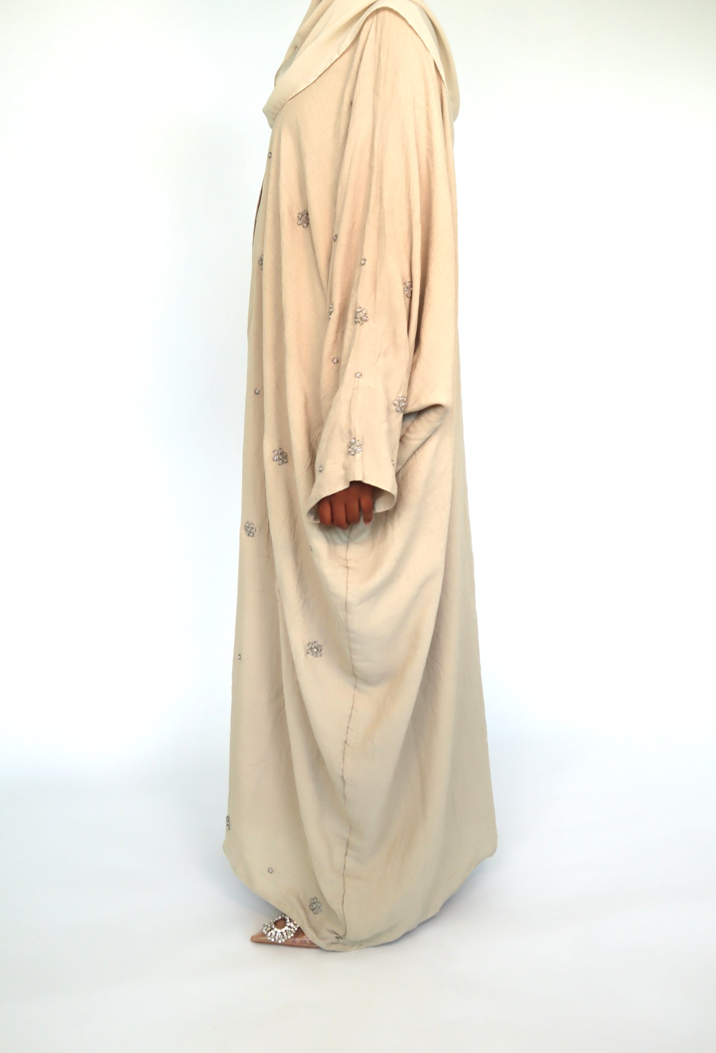 Ivory Linen Abaya