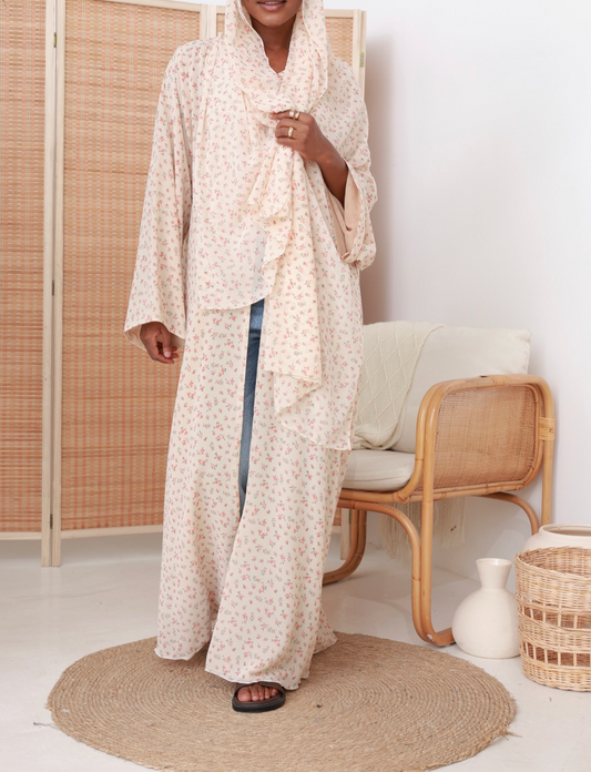 Rose Bloom Printed Abaya