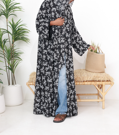 Sable Rose Printed Abaya